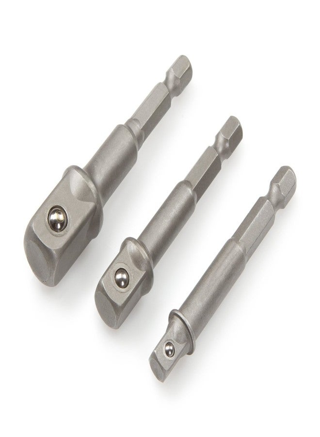 Mass Pro 3 Pcs Hex Drive Bit Power Drill Socket Driver Socket Adapter Set (Pack of 3) - Image 1